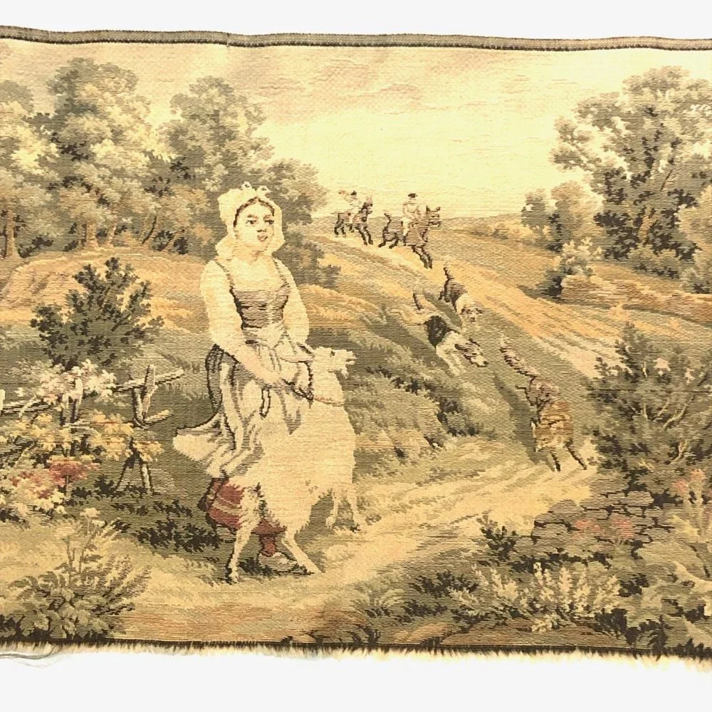 Vtg Fox Hunt Tapestry